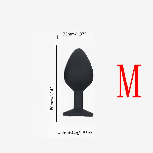 Onion Toy Anal Multiple Sizes Black Color White Jewel Silicone Anal Plug Onion Toy Anal Multiple Sizes Black Color White Jewel Silicone Anal Plug