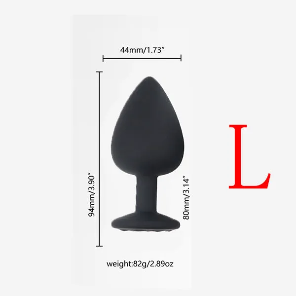 Onion Toy Anal Multiple Sizes Black Color White Jewel Silicone Anal Plug Onion Toy Anal Multiple Sizes Black Color White Jewel Silicone Anal Plug