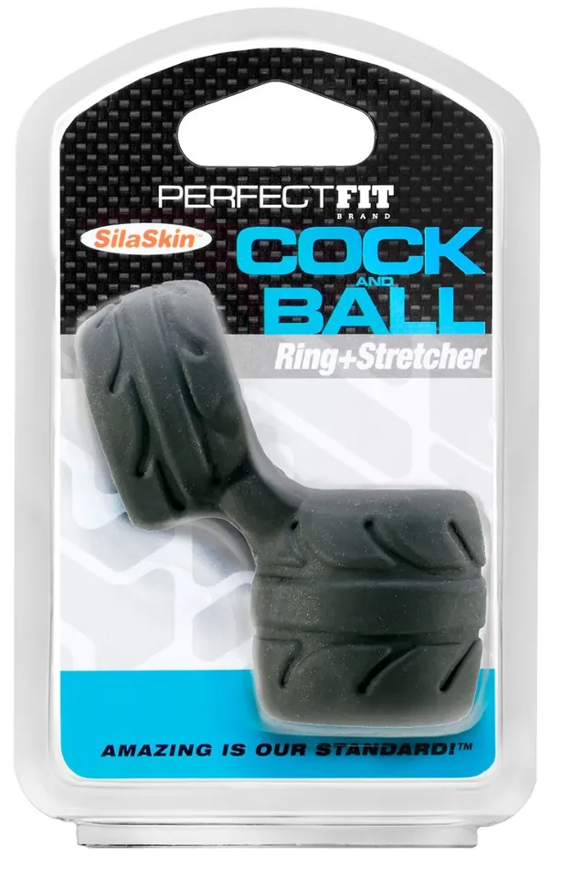 Perfect Fit SilaSkin Cock Ball Ring Black Perfect Fit Male Sex Toys