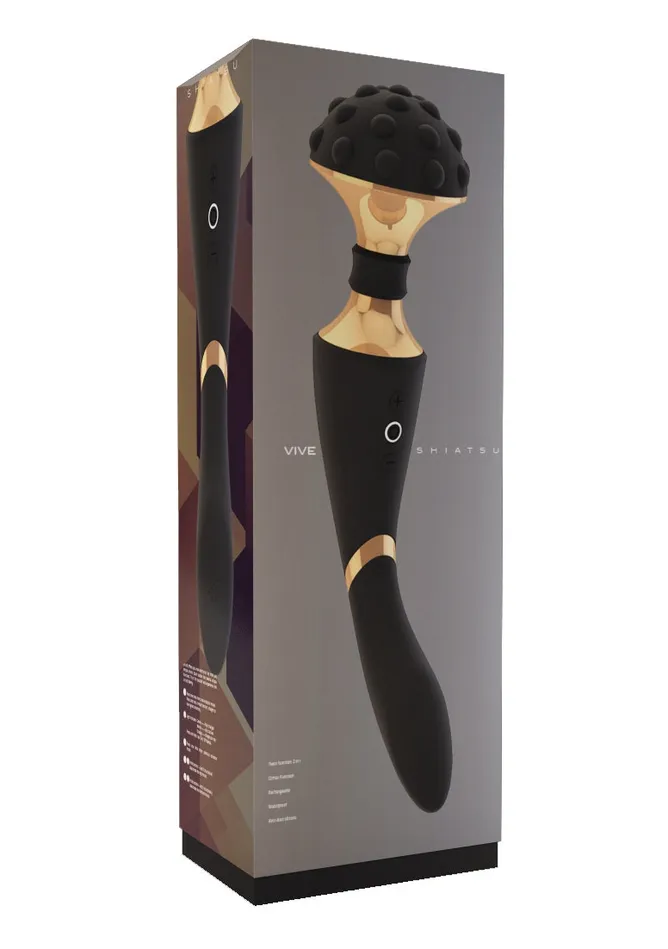 Shiatsu Vibrating Wand Black Shots VIVE Vibrators