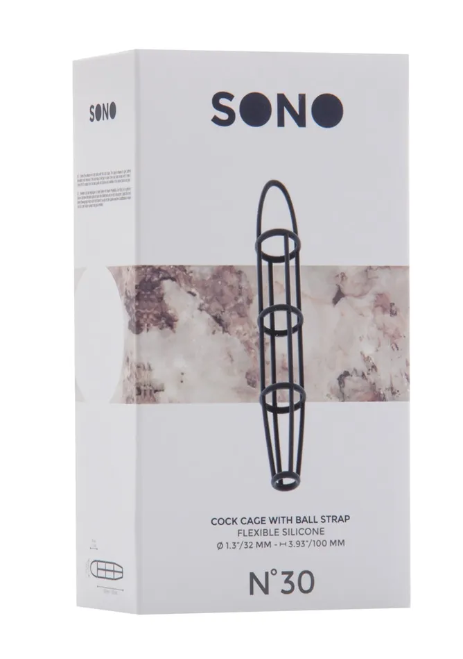 Sono No30 Cockcage with ball strap Grey Shots Sono Male Sex Toys