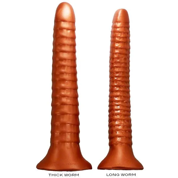 SquarePegToys SquarePegToys Worm Long Anal Toy in SuperSoft Bronze Silicone Anal