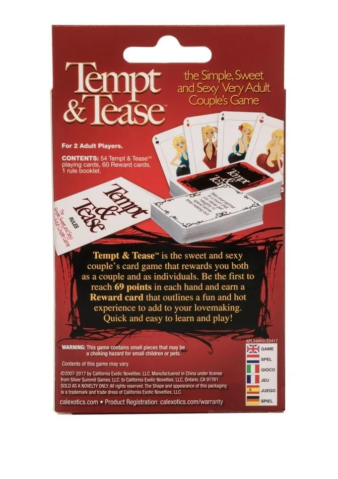 Tempt and Tease Couples Card Game CalExotics Couples