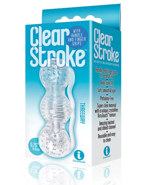 The 9s Clear Stroke Threeway Masturbator Icon Brands INC Male Sex Toys