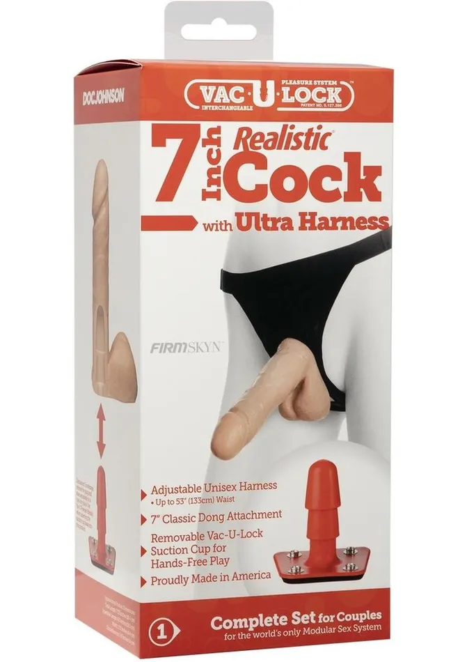 VacULock Female Sex Toys VacULock Realistic Cock with Ultra Harness