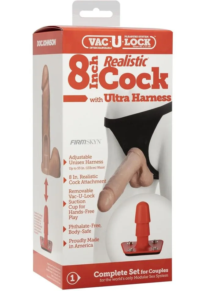 VacULock Female Sex Toys VacULock Realistic Cock with Ultra Harness