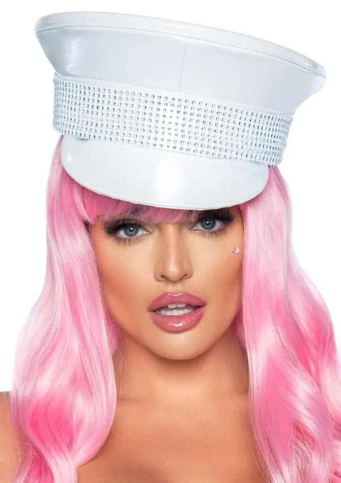 Vibrators Leg Avenue Leg Avenue Rhinestone Trimmed Military Hat