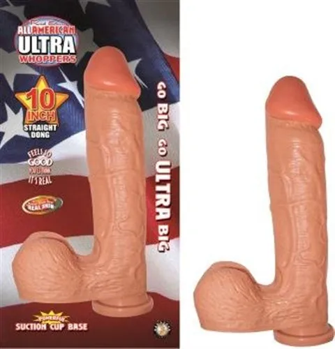 All American Ultra Whoppers 10 in Straight Dong Flesh Nasstoys Dildos