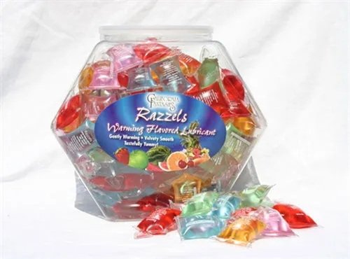 Anal California Fantasies Razzels Warming Lubricant 100 Pillow Fishbowl Assorted Flavors