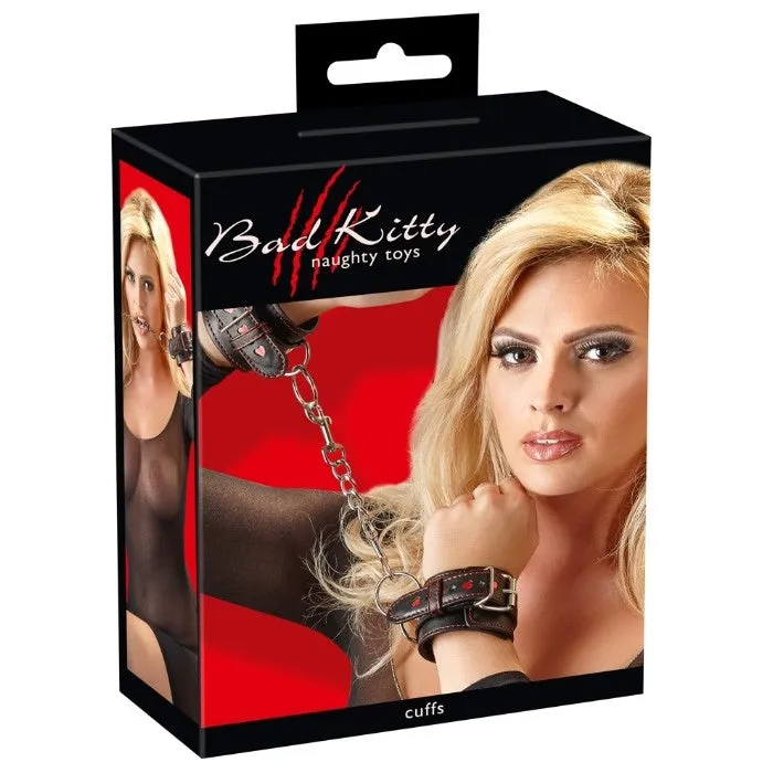 Bad Kitty Bad Kitty Hand Cuffs with Red Hearts Restraints Bad Kitty Bad Kitty Hand Cuffs with Red Hearts Restraints