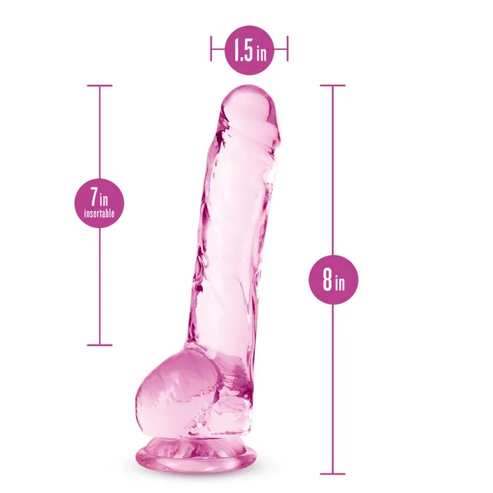 Blush Novelties Female Sex Toys Naturally Yours 8in Rose Crystalline Dildo Blush Novelties Female Sex Toys Naturally Yours 8in Rose Crystalline Dildo