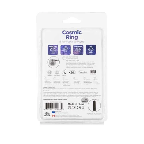 BMS Enterprises Female Sex Toys Power Bullet Cosmic Cock Ring W Bullet Glow In The Dark