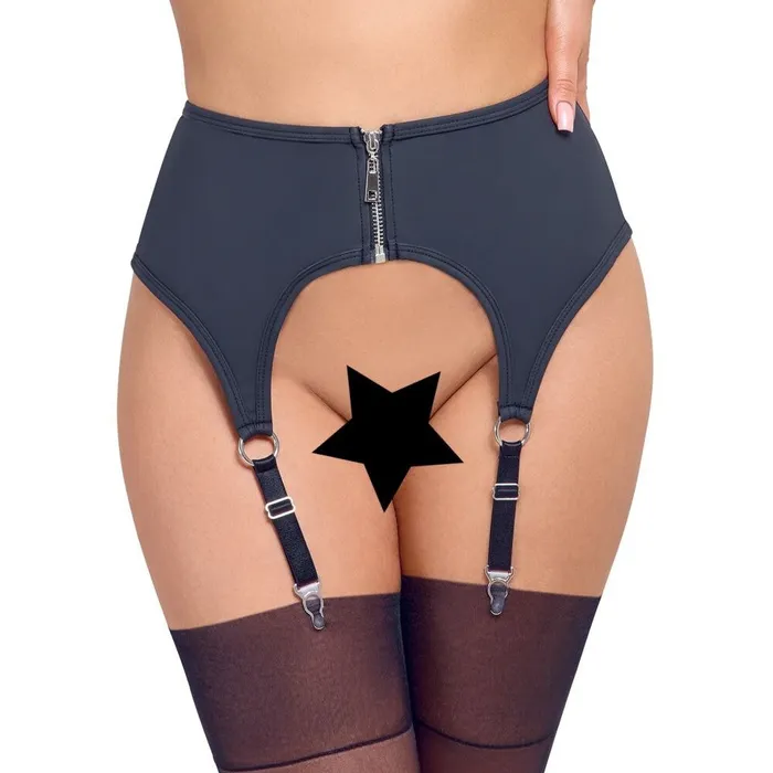 Cottelli Lingerie Anal Cottelli Zip Suspender Belt Black