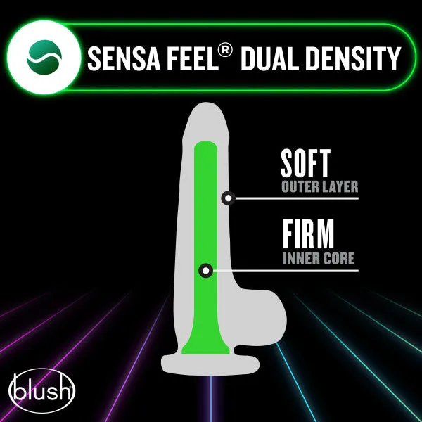 Dildos Neo Elite Glow In The Dark 75 In Silicone Dual Density Cock W Balls Neon Green Blush Novelties
