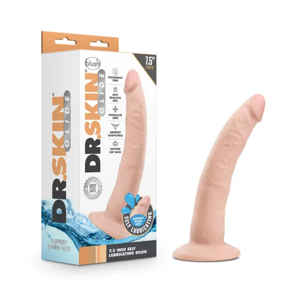 Dr Skin Glide 75 Self Lubricating Dildo Vanilla Blush Novelties Dildos
