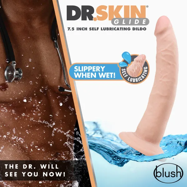 Dr Skin Glide 75 Self Lubricating Dildo Vanilla Blush Novelties Dildos