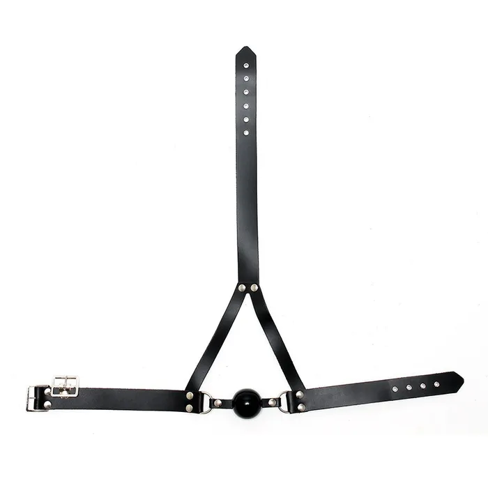 Leather Ball Gag And Head Harness Rimba Male Sex Toys Leather Ball Gag And Head Harness Rimba Male Sex Toys