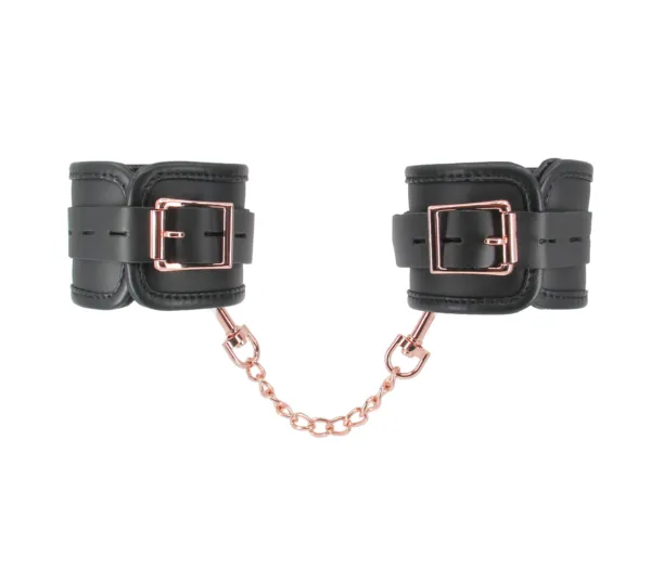 LOVE IN LEATHER Leather Cuffs Rose Gold Hardware Restraints