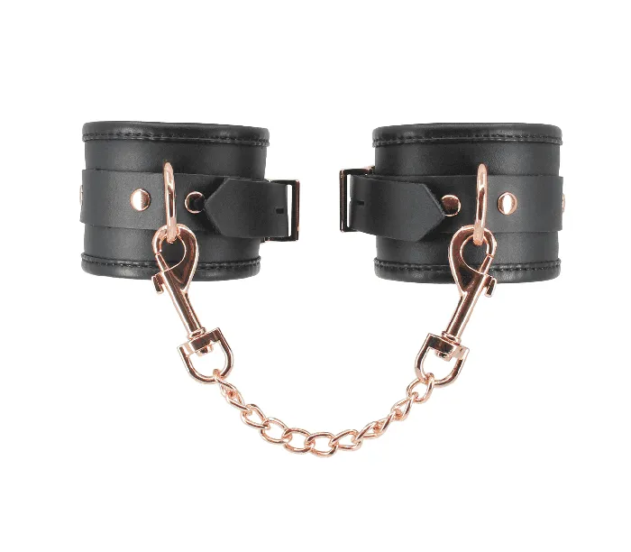 LOVE IN LEATHER Leather Cuffs Rose Gold Hardware Restraints