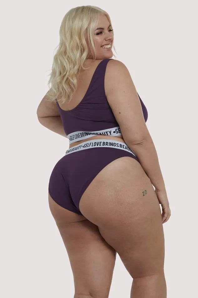 luxintenebrislingerie Vibrators Felicity Hayward Self Love Plus Size Cotton Panties in Purple