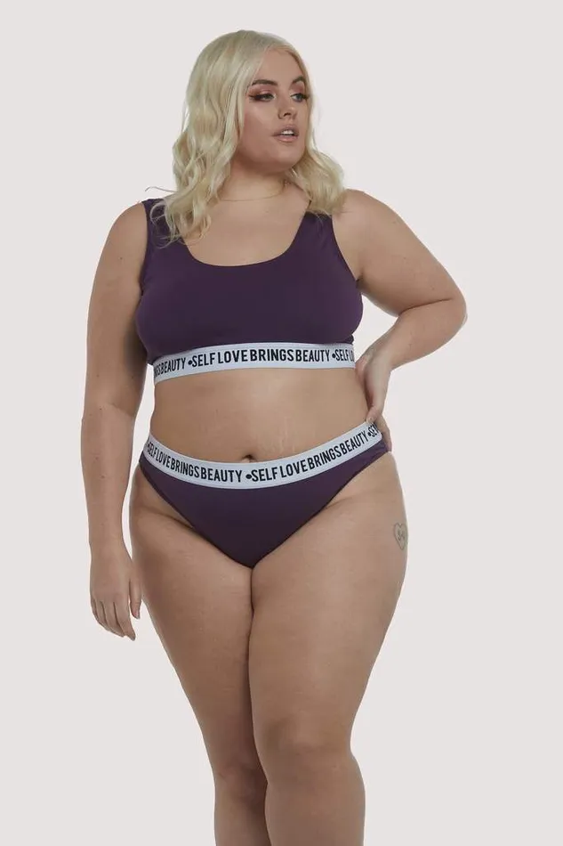 luxintenebrislingerie Vibrators Felicity Hayward Self Love Plus Size Cotton Panties in Purple