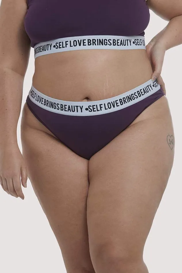 luxintenebrislingerie Vibrators Felicity Hayward Self Love Plus Size Cotton Panties in Purple