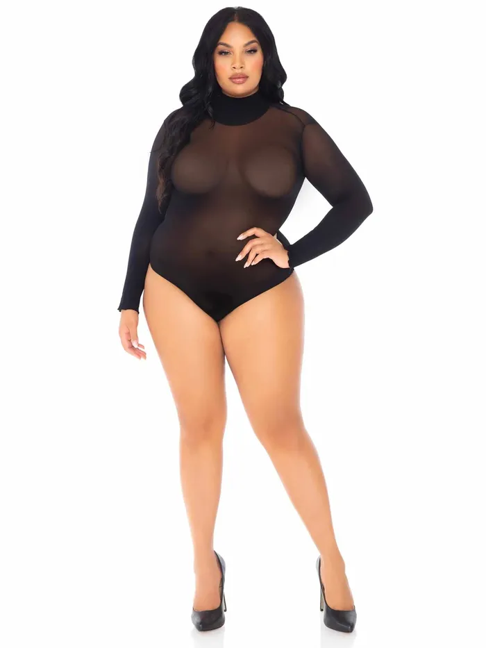 Opaque High Neck Long Sleeve Bodysuit With Snap Crotch 1x2x Black Leg Avenue Male Sex Toys Opaque High Neck Long Sleeve Bodysuit With Snap Crotch 1x2x Black Leg Avenue Male Sex Toys