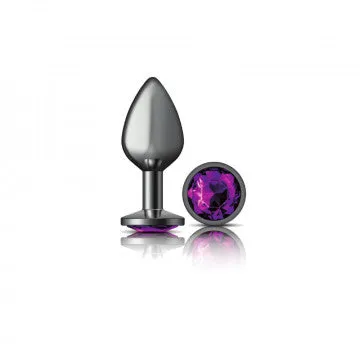 Viben Anal Cheeky Charms Round Purple Medium Gunmetal Butt Plug
