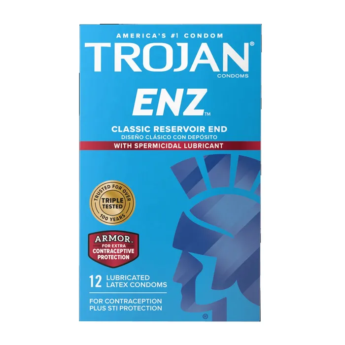 Vibrators Trojan Trojan ENZ Spermicidal Latex Condoms