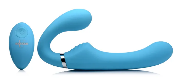XR Brands Strap U Female Sex Toys 10x Mighty Rider Vibrating Strapless Strapon Blue XR Brands Strap U Female Sex Toys 10x Mighty Rider Vibrating Strapless Strapon Blue