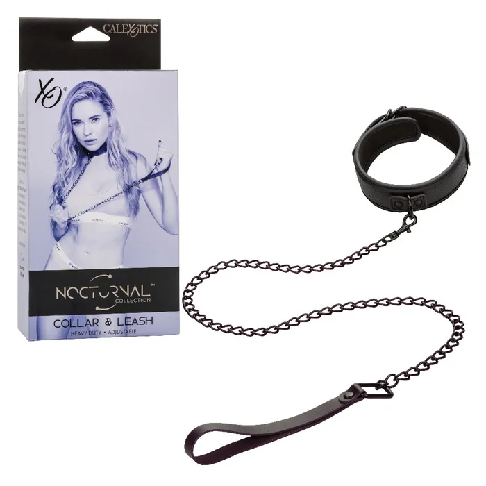 Anal CalExotics Nocturnal Collection Collar and Leash Black