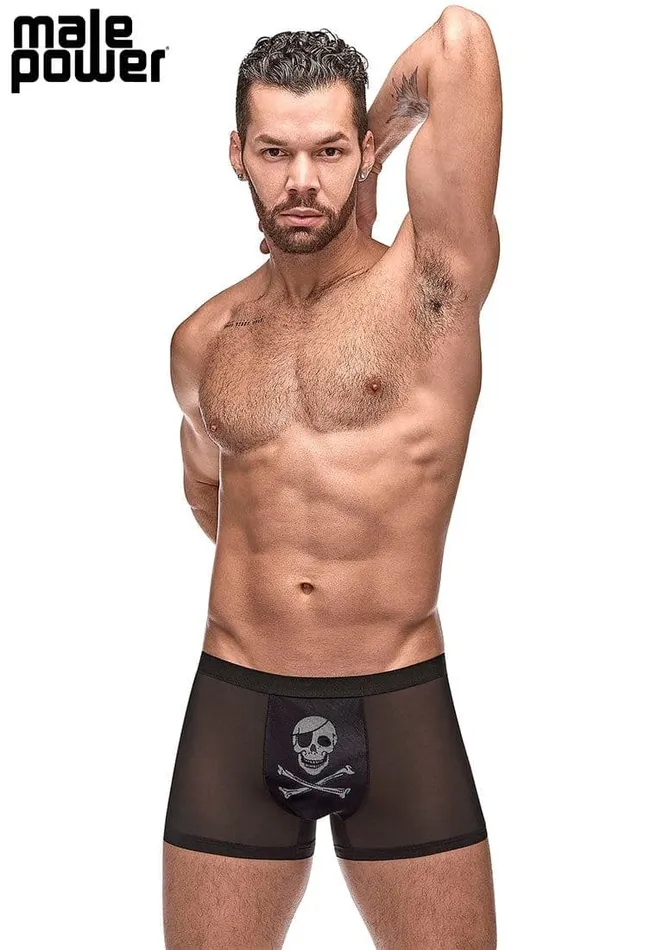 Anal Male Power Private Screening Skull Pouch Short Black