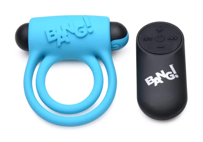 Bang Silicone Cockring and Bullet With Remote Control Blue XR Brands Bang Female Sex Toys Bang Silicone Cockring and Bullet With Remote Control Blue XR Brands Bang Female Sex Toys
