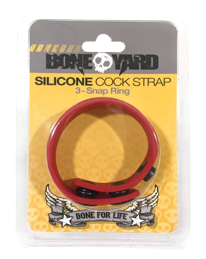 Boneyard Silicone Cock Strap 3 Snap Ring Red Rascal Boneyard Male Sex Toys Boneyard Silicone Cock Strap 3 Snap Ring Red Rascal Boneyard Male Sex Toys