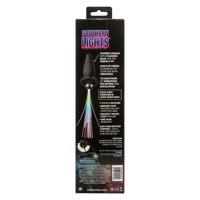 CalExotics Anal Southern Lights Vibrating Light Up Anal Probe Black CalExotics Anal Southern Lights Vibrating Light Up Anal Probe Black