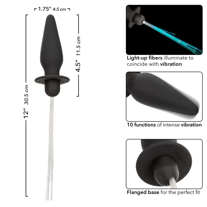 CalExotics Anal Southern Lights Vibrating Light Up Anal Probe Black CalExotics Anal Southern Lights Vibrating Light Up Anal Probe Black