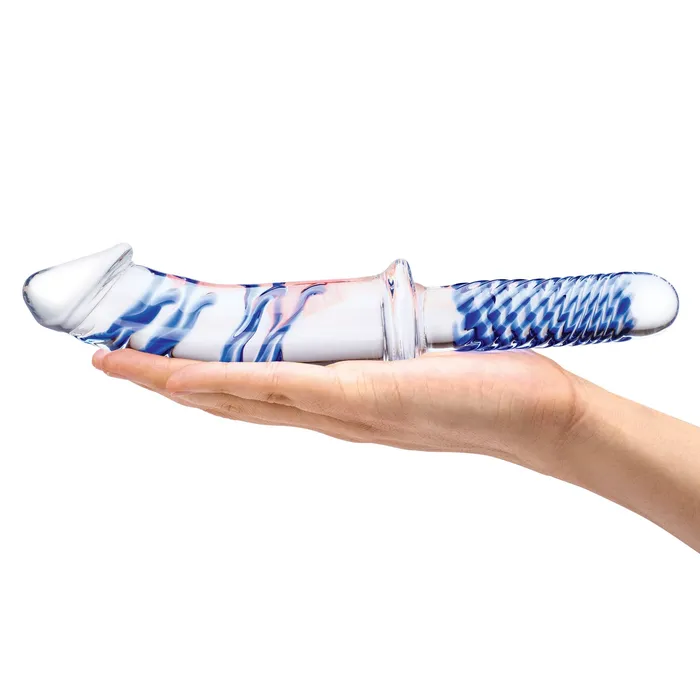 Dildos Glas 11 Inch Realistic Double Ended Glass Dildo With Handle Blueclear Dildos Glas 11 Inch Realistic Double Ended Glass Dildo With Handle Blueclear