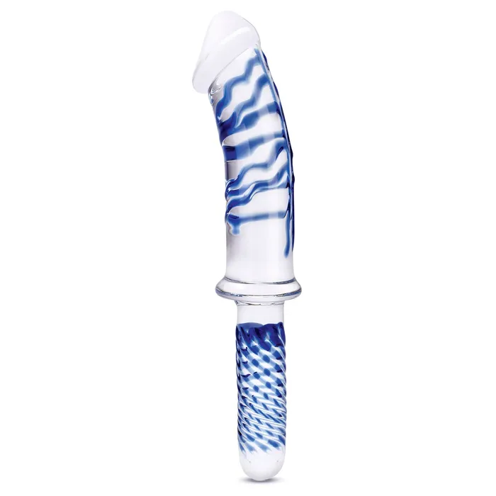 Dildos Glas 11 Inch Realistic Double Ended Glass Dildo With Handle Blueclear Dildos Glas 11 Inch Realistic Double Ended Glass Dildo With Handle Blueclear