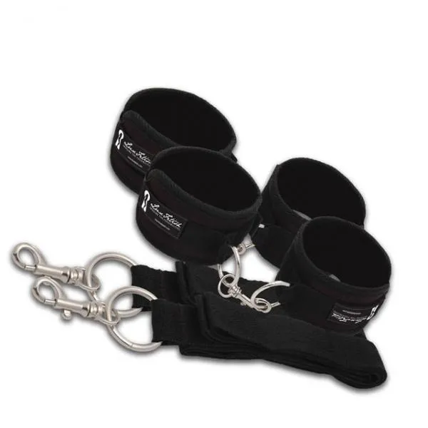 Electric Eel Inc Anal Lux Fetish Bed Spreader 7 Piece Restraint System Black