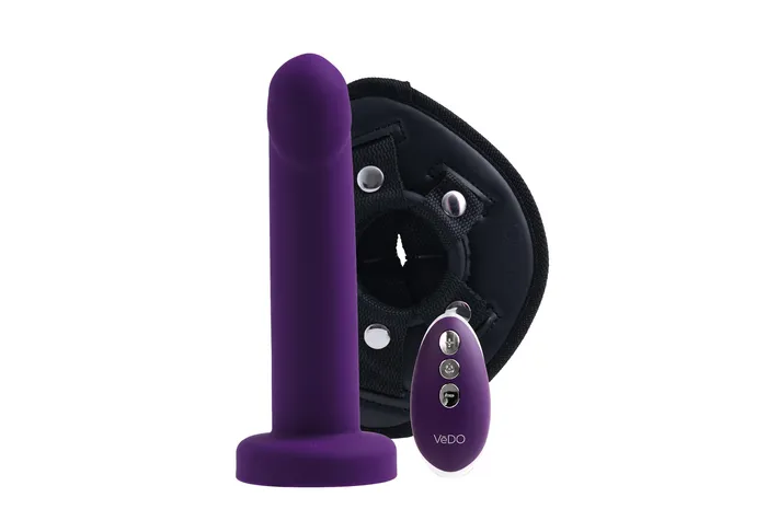 Female Sex Toys VeDO Strapped Rechargeable Strap on Purple