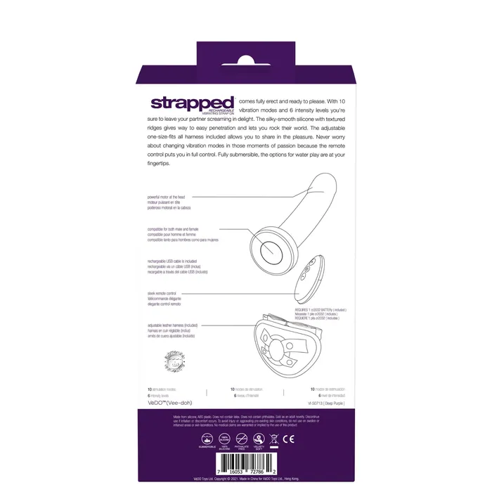 Female Sex Toys VeDO Strapped Rechargeable Strap on Purple Female Sex Toys VeDO Strapped Rechargeable Strap on Purple