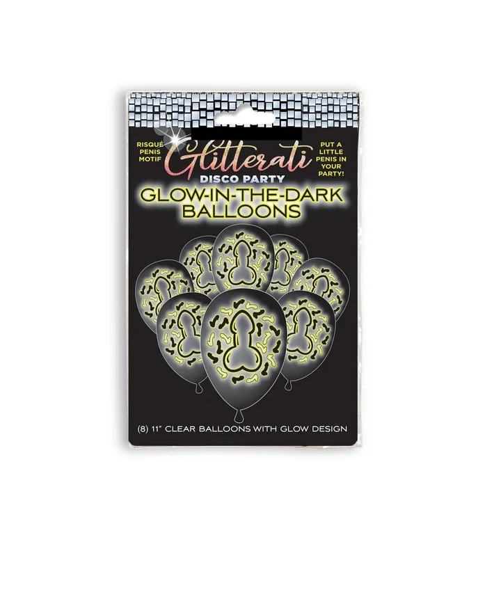 Little Genie Male Sex Toys Glitterati Disco Penis Glow Balloons