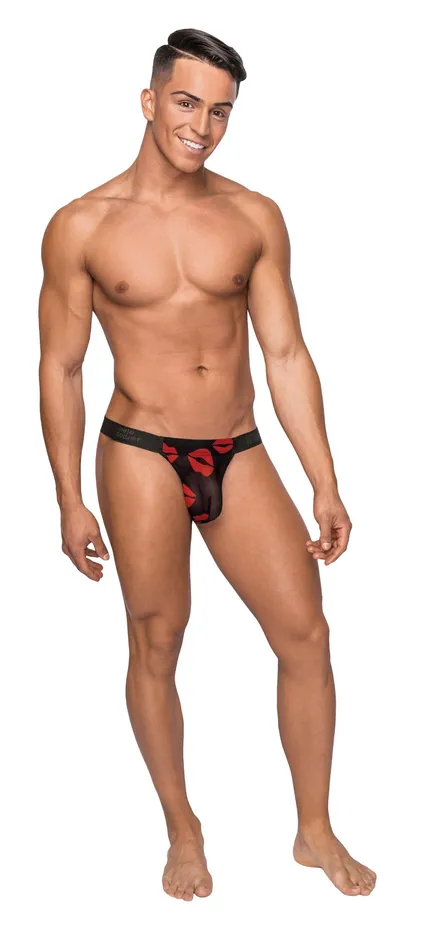 Male Power Female Sex Toys Kiss Me Micro Thong v Small Medium Sheer Lips