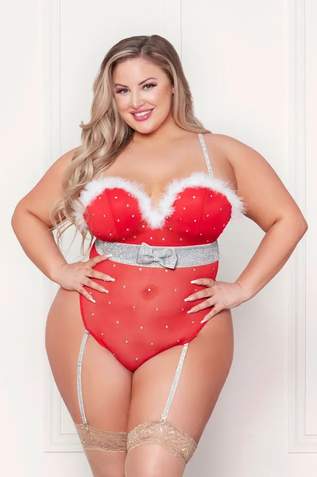 Seven Til Midnight Vibrators Rhinestone Studded Mesh Teddy With Marabou Trim 1x2x Red Seven Til Midnight Vibrators Rhinestone Studded Mesh Teddy With Marabou Trim 1x2x Red