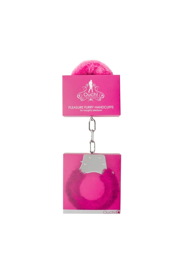 Vibrators Shots Ouch Pleasure Furry Handcuffs Pink