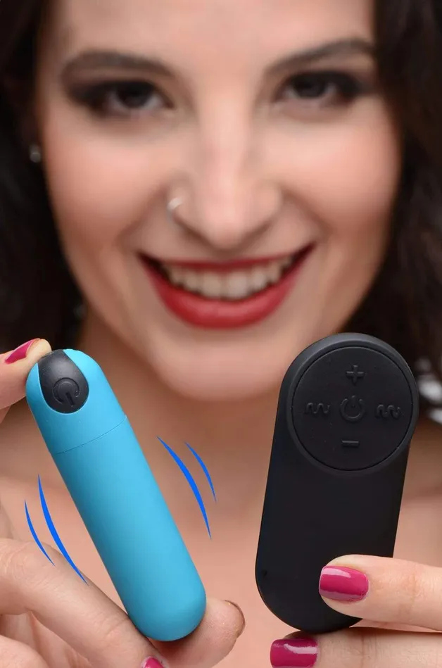 XR Brands Bang Female Sex Toys Bang Vibrating Bullet With Remote Control Blue XR Brands Bang Female Sex Toys Bang Vibrating Bullet With Remote Control Blue