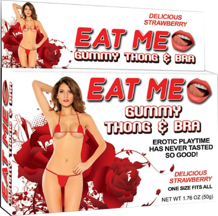Eat Me Gummy Thong Bra Strawberry Hott Products Unlimited Vibrators