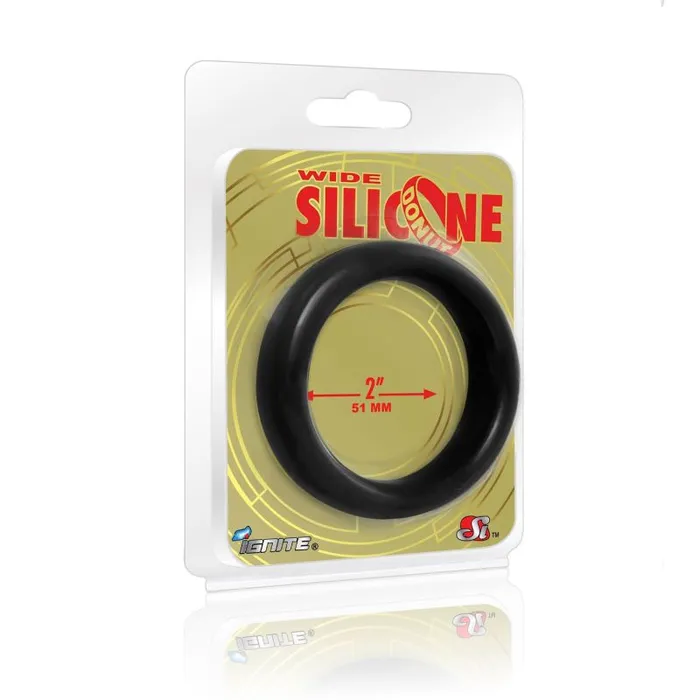 Ignite Wide Donut Black Cock Ring 51mm Male Sex Toys