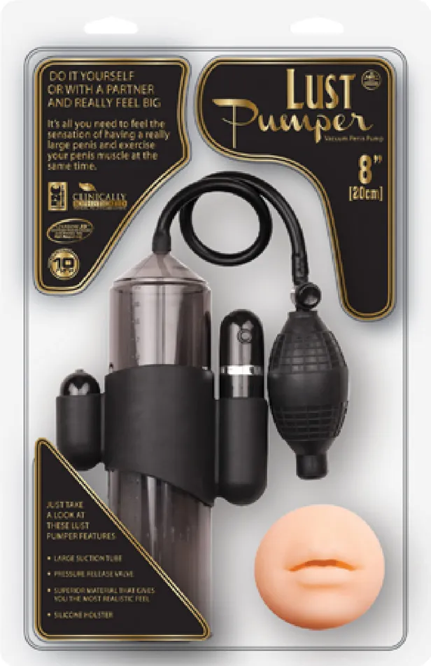Lust Pumper 8 Vibrating Pump W Gauge Mouth Black Sex Toy Adult Pleasure Nanma Female Sex Toys