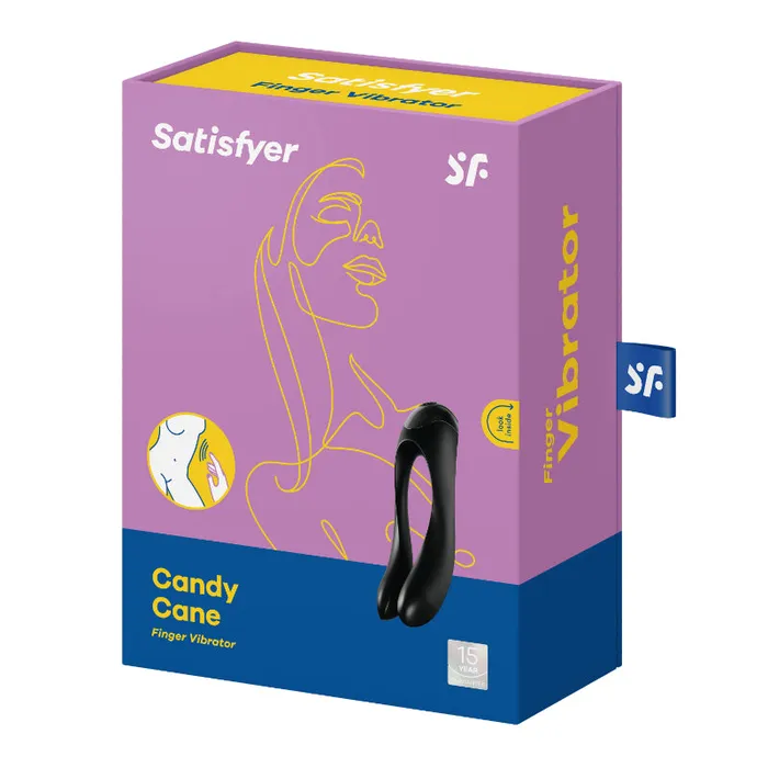 MyRisque Vibrators Satisfyer Candy Cane Finger Vibe Black
